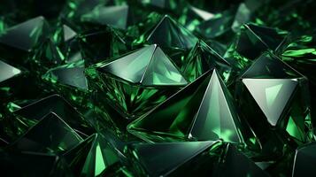 Elegant green crystal background ai photo