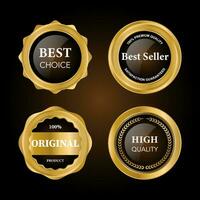 Luxury premium golden badge labels collection vector