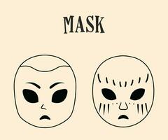 Horror characters masks Vector illustration