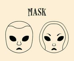 Horror characters masks Vector illustration