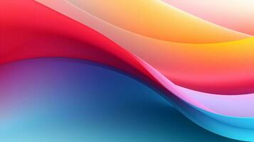 Colorful Gradient Wave in Closeup Abstract AI Generative photo