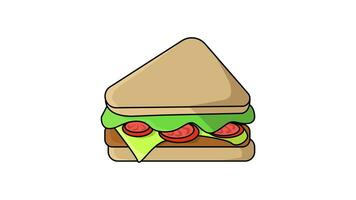 animated video forming a sandwitch on a white background