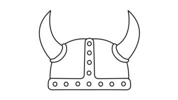 animated video of a sketch forming a viking hat