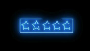 animated 5 star logo with neon glowing lines video