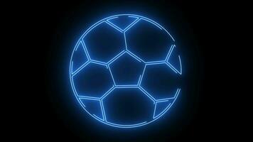 animated soccer ball logo with glowing neon lines video