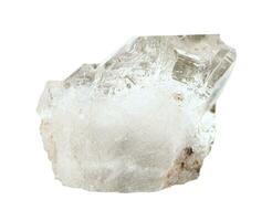 raw Rock crystal colorless Quartz isolated photo