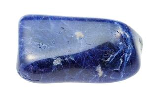 polished Sodalite gem stone isolated on white photo