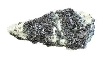 unpolished Hornblende on Amphibole rock isolated photo