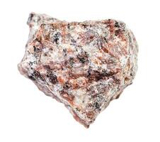 raw red Granite rock isolated on white photo