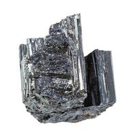 unpolished Schorl black Tourmaline rock isolated photo