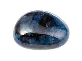 rolled Dumortierite gem stone isolated on white photo
