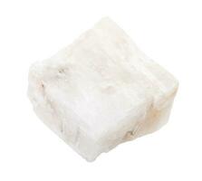 piece of white Calcite rock isolated on white photo