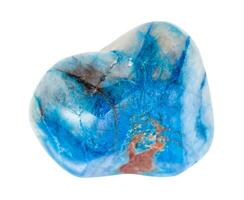 polished Shattuckite gem stone isolated on white photo