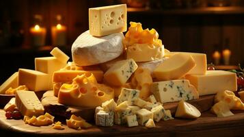 delicious yellow cheese food ai photo