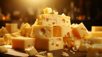 delicious yellow cheese food ai photo