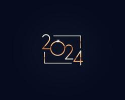 Elegant gold 2024 numbers logo design for upscale celebrations, premium dark sophistication with luminous details. Ideal for invitations, cards, and more. Vector illustration.