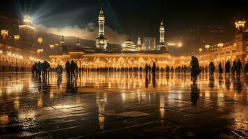 el hermosa ver de el ciudad de la meca y además el sitio de Adoración de el kaaba foto