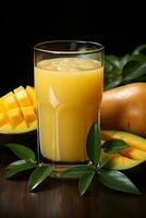 Sweet and fresh mango smoothie photo