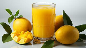 Sweet and fresh mango smoothie photo