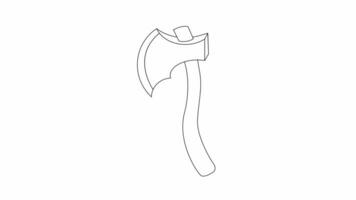 animated video of a sketch forming an ax