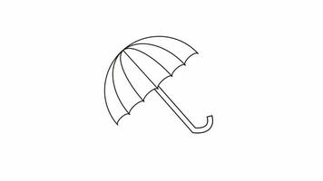 geanimeerd video van een paraplu vorm schetsen