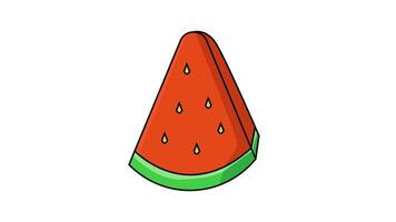 geanimeerd video van vormen een watermeloen Aan een wit achtergrond