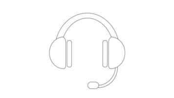 animated video of a sketch forming a headset