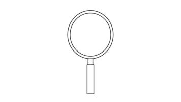 animated video of a sketch forming a magnifying glass