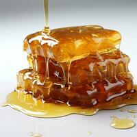 Sweet original honey from bees photo