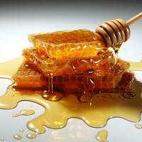 Sweet original honey from bees photo