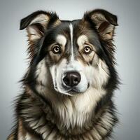 Black and white cute Alaskan dog photo