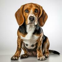 Cute basset hound dog photo