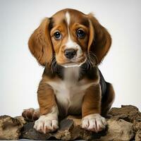 Cute basset hound dog photo