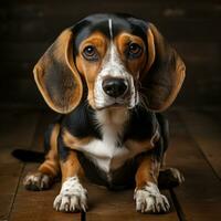 Cute basset hound dog photo