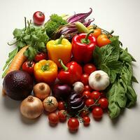 Fresh vegetables on white background photo