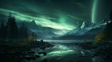 Beautiful aurora background photo