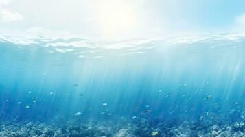 mar, Oceano agua. web bandera con Copiar espacio. generativo ai foto