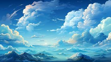 White clouds background on blue sky photo