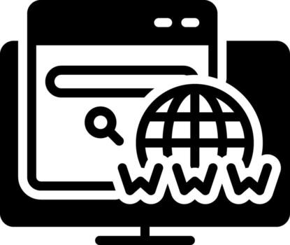 solid icon for domain vector