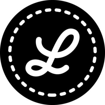 solid icon for letter vector