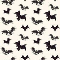 Halloween pattern with bat. Autumn halloween background, vector seamless pattern.