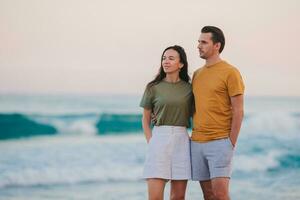 Young couple on the beach vacation in Florida photo