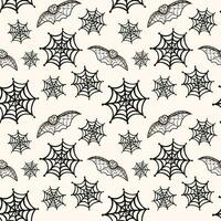 Halloween pattern with spiderweb. Autumn halloween background, vector seamless pattern.