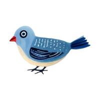 Hand drawn bird in the traditional ethnic folklore style. Bright watercolor bird vector