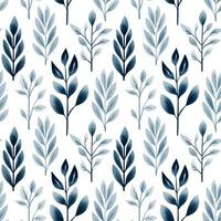 Floral seamless pattern with hand drawn branches, leaves. Vector pattern in the ethnic folklore style.