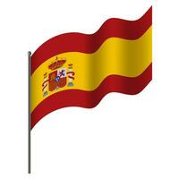 Vector Spain flag. Waved Flag of Spain. Spain emblem, icon.