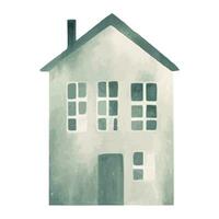 Scandinavian vector house. Cute watercolor home. European building. Childish vector illustration