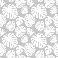 Palm Leaf Seamless Background. Monochrome pattern tropical leaf. vector