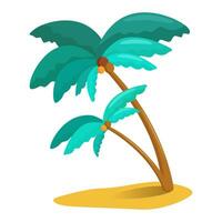 Palm trees isolated on white background. Beautiful vector palma tree illustration