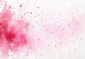 Watercolor abstract splash, spray. Color painting vector texture. Pink background.